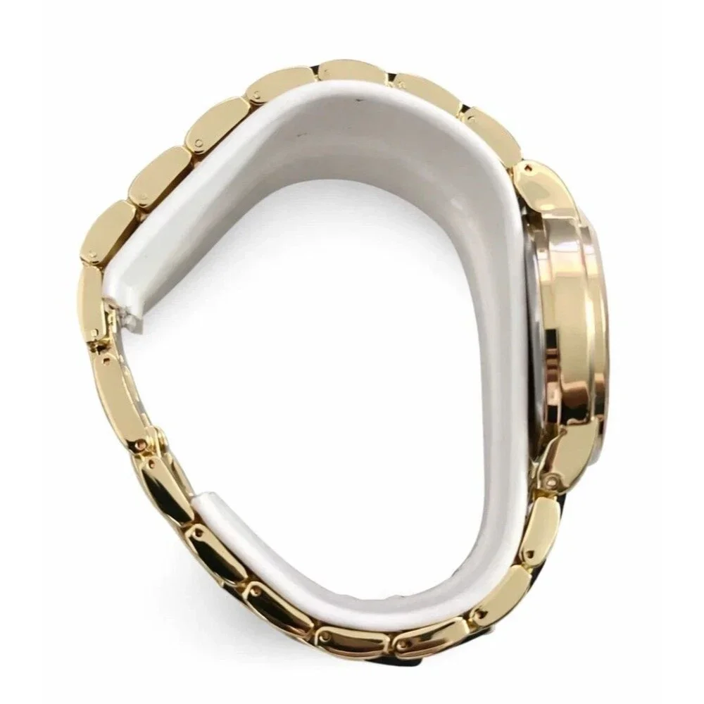 INC International Concepts Women's Marble Two-Tone Bracelet Watch